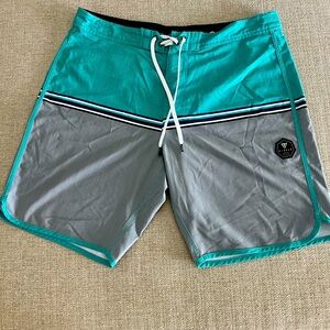 Visalia Men’s Cliffs 19.5 Boardshorts, size 36, like new.  Grey& teal